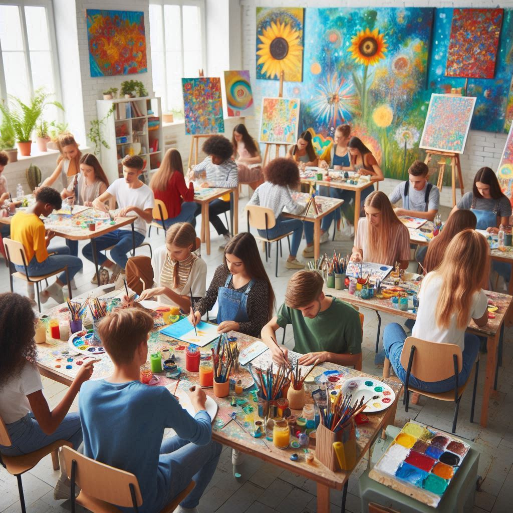 Діти займаються мистецтвом: малюють та ліплять
